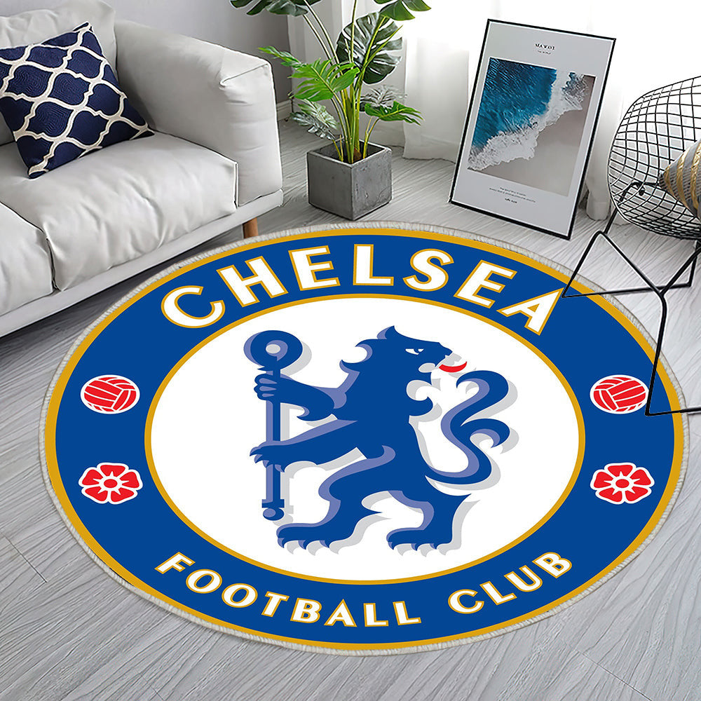 Chelsea Futbol Fußball Teppich Rund, Teppiche - Outdoor Teppich Rund, Teppich Wohnzimmer, Carpet, Rug