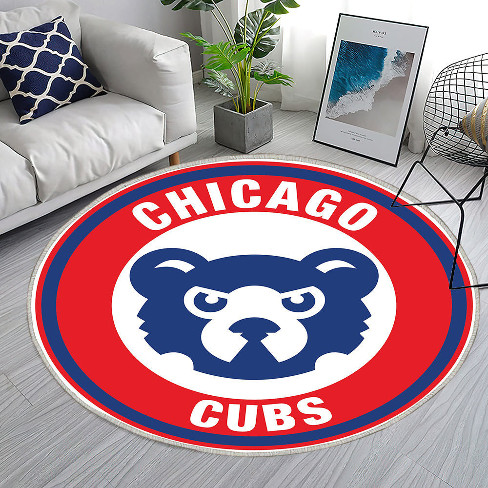 Chicago Cubs Kreis Logo Teppich Rund, Teppiche - Outdoor Teppich Rund, Teppich Wohnzimmer, Carpet, Rug