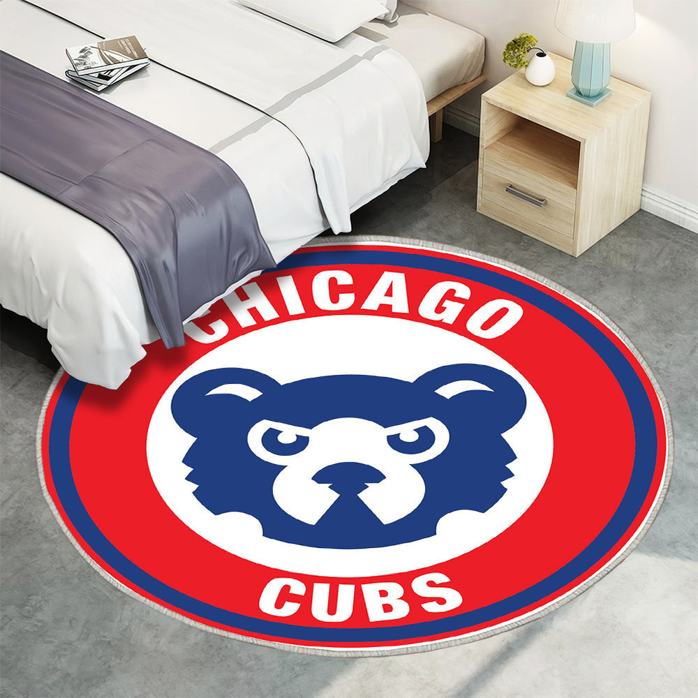 Chicago Cubs Kreis Logo Teppich Rund, Teppiche - Outdoor Teppich Rund, Teppich Wohnzimmer, Carpet, Rug