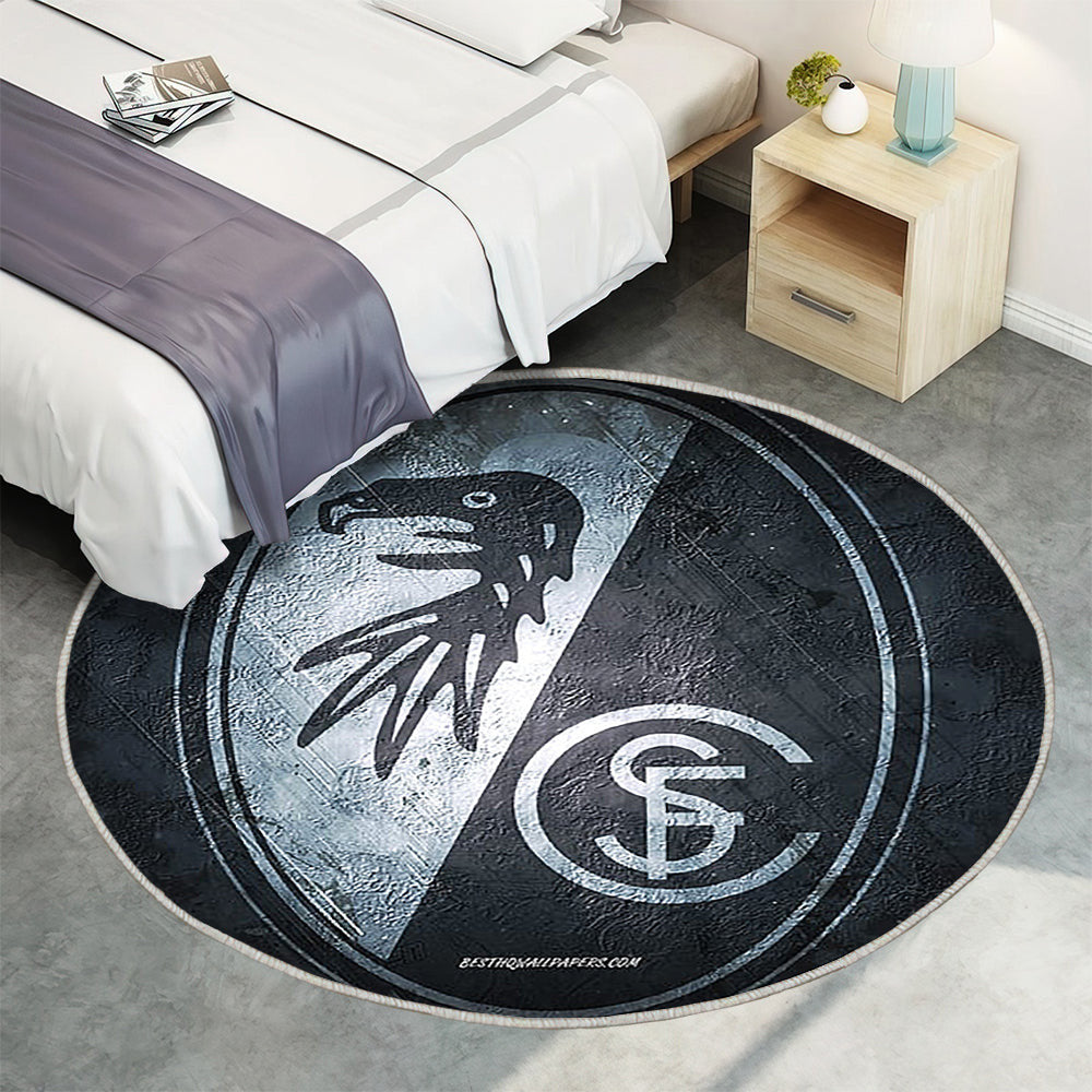 Sc Freiburg Teppich Rund, Teppiche - Deutscher Fußballverein Outdoor Teppich Rund, Schwarzer Stein Teppich Wohnzimmer, Carpet, Rug
