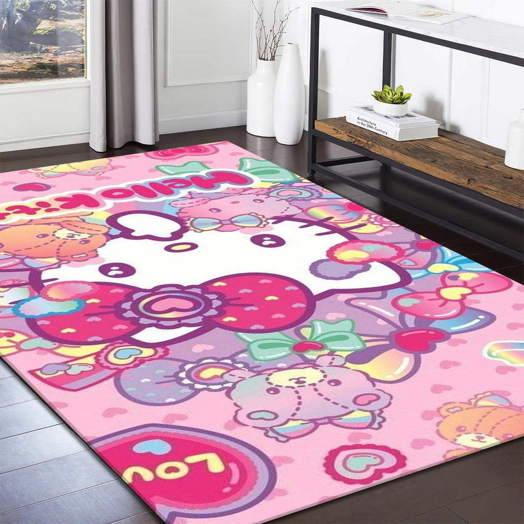 Hello Kitty Pink 1 teppich, teppiche - hallo kitty outdoor teppich, teppich wohnzimmer , Küchenteppich, kinderzimmer, modern