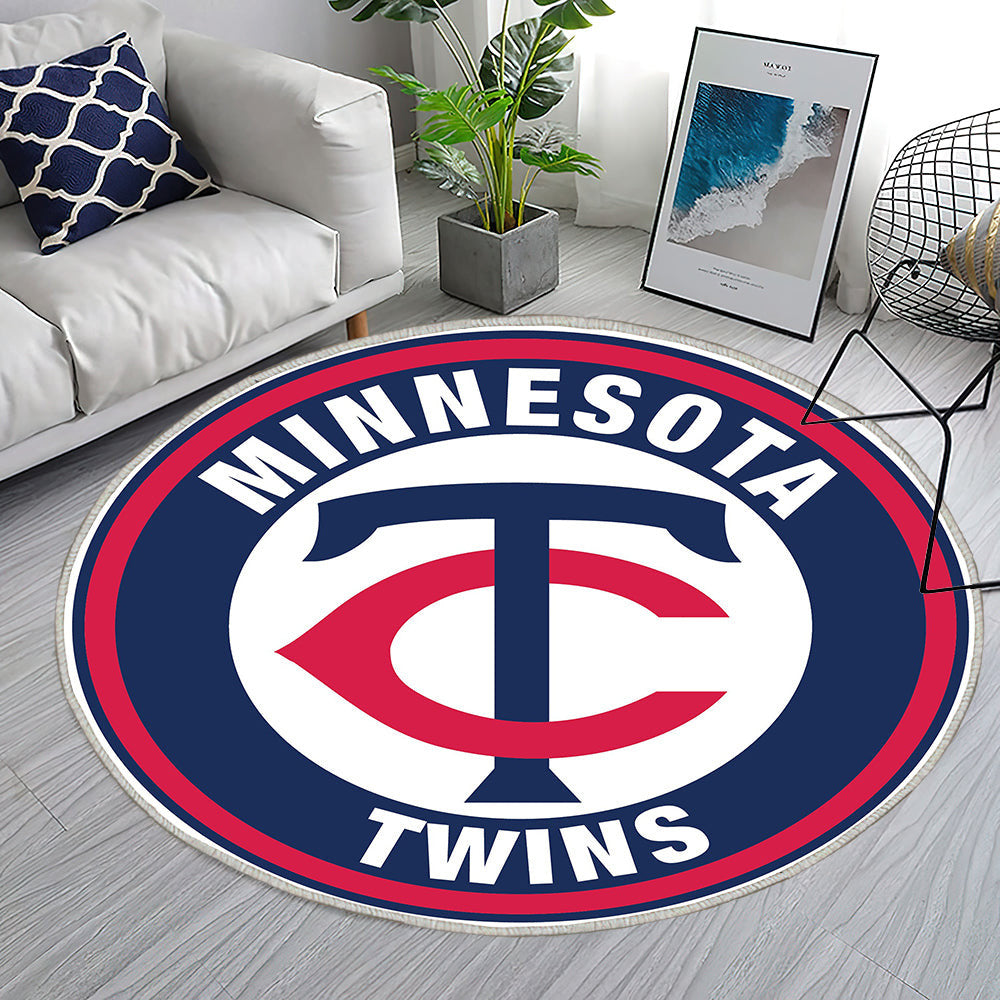 Minnesota Twins Logo Kreis Teppich Rund, Teppiche - Outdoor Teppich Rund, Teppich Wohnzimmer, Carpet, Rug