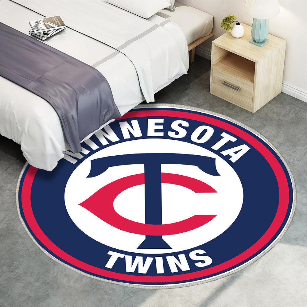 Minnesota Twins Logo Kreis Teppich Rund, Teppiche - Outdoor Teppich Rund, Teppich Wohnzimmer, Carpet, Rug