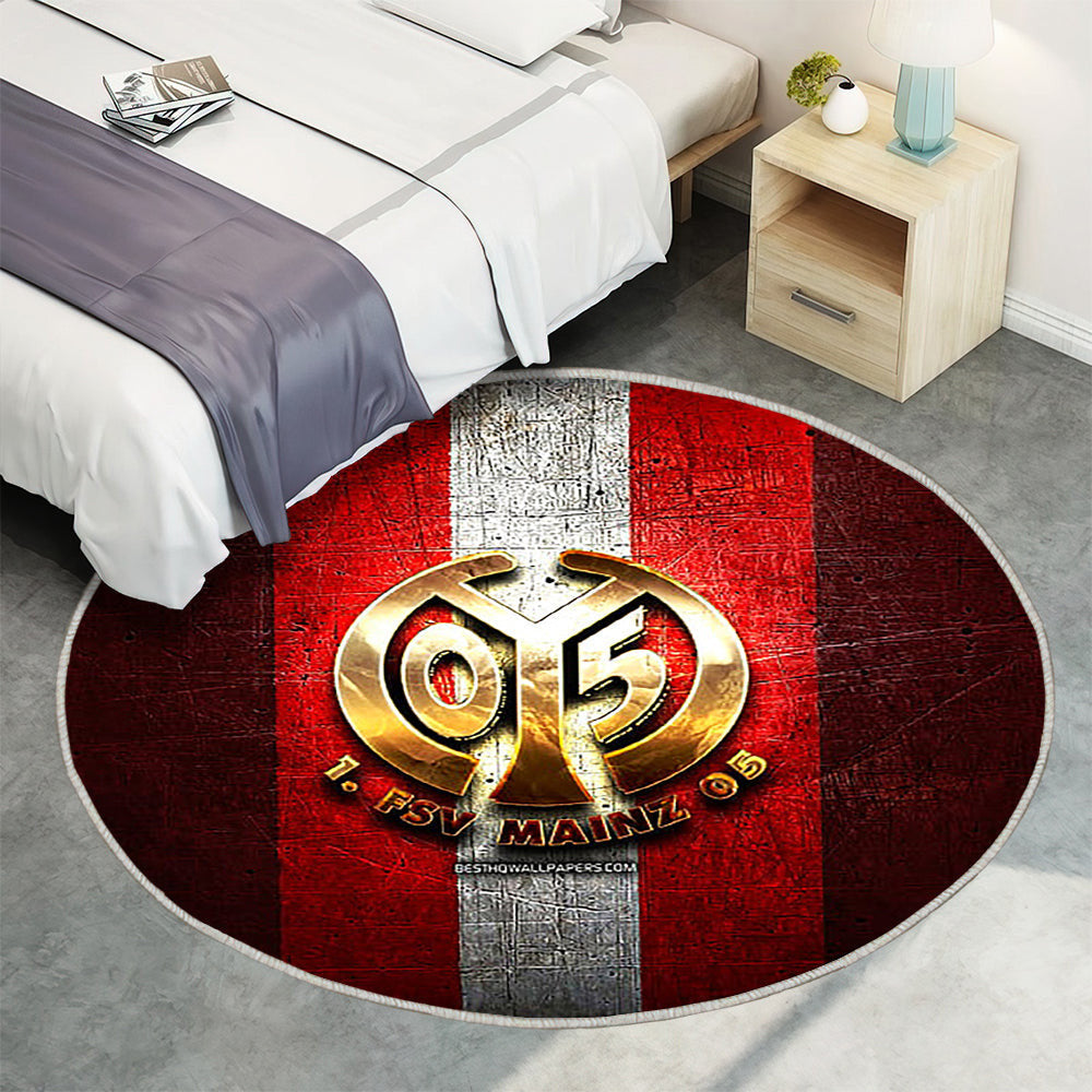 Fsv Mainz 05 Teppich Rund, Teppiche - Golden Outdoor Teppich Rund, Bundesliga Teppich Wohnzimmer, Carpet, Rug