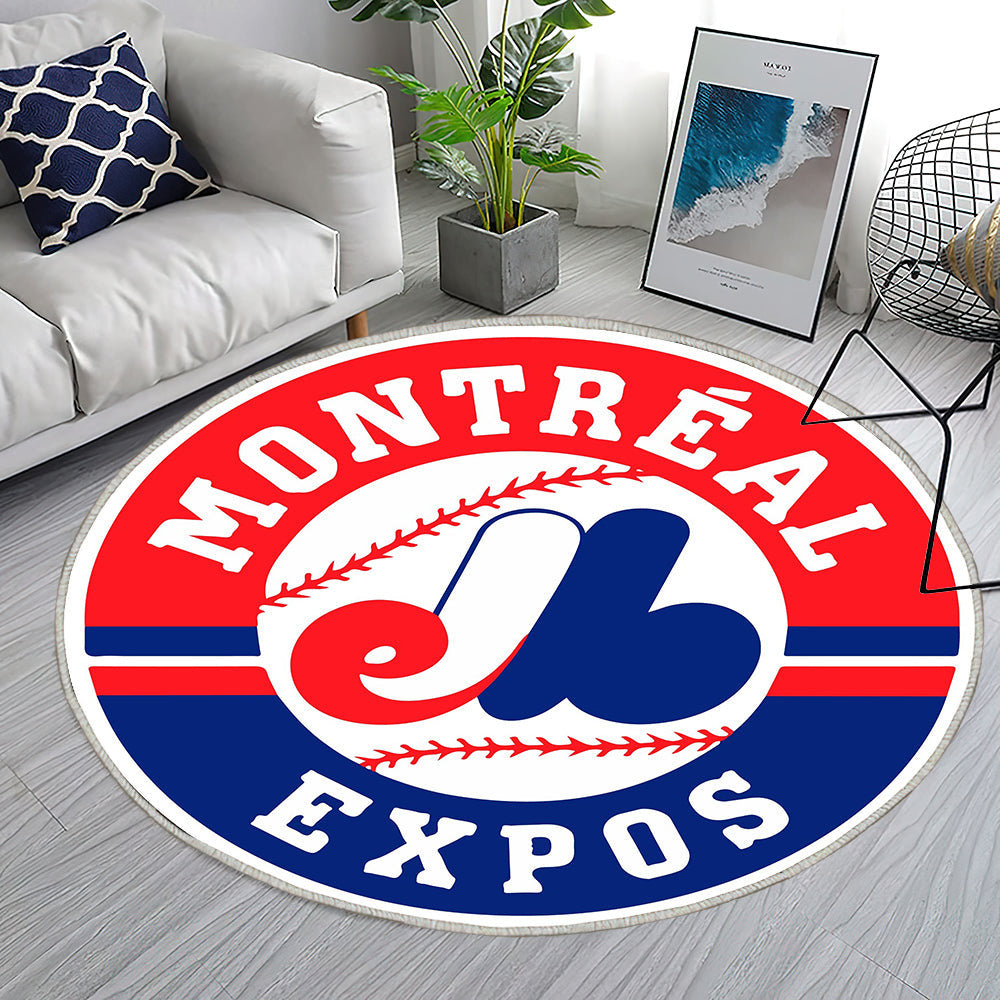 Montreal Expos Circle Logo Teppich Rund, Teppiche - Outdoor Teppich Rund, Teppich Wohnzimmer, Carpet, Rug