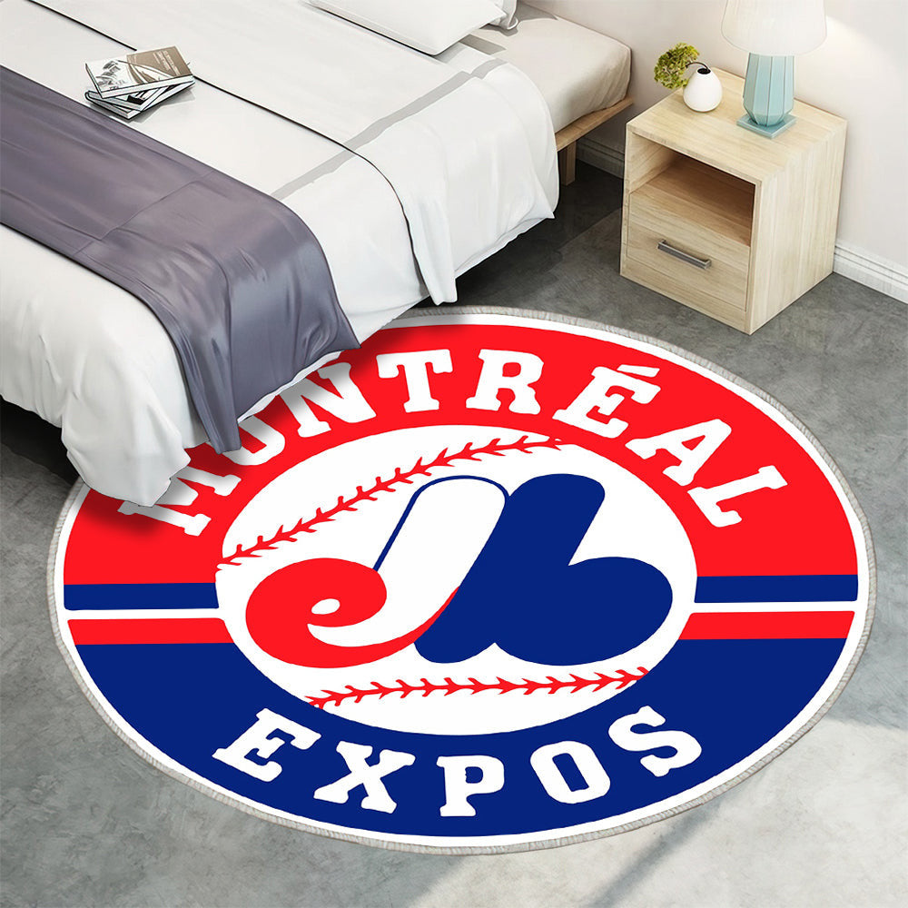 Montreal Expos Circle Logo Teppich Rund, Teppiche - Outdoor Teppich Rund, Teppich Wohnzimmer, Carpet, Rug