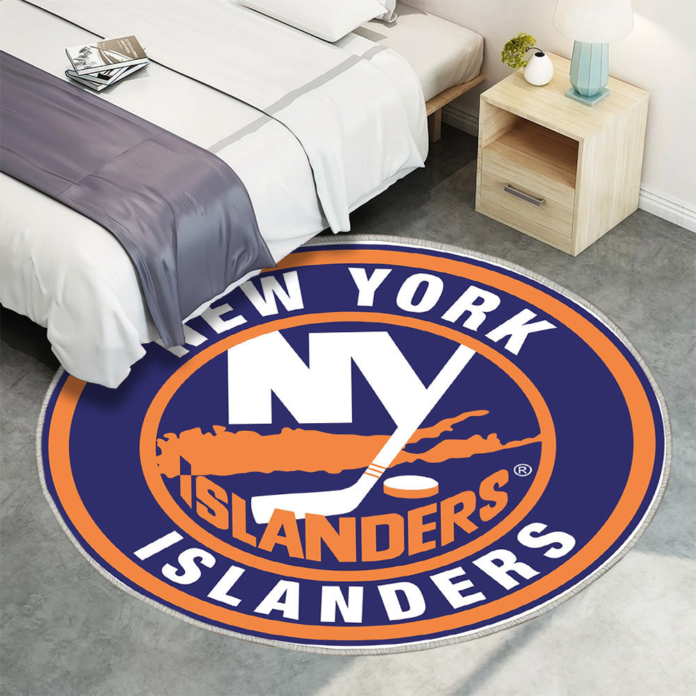 New York Islanders Circle Logo Teppich Rund, Teppiche - Outdoor Teppich Rund, Teppich Wohnzimmer, Carpet, Rug
