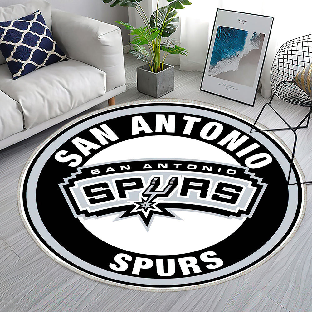 Kreislogo der San Antonio Spurs Teppich Rund, Teppiche - Outdoor Teppich Rund, Teppich Wohnzimmer, Carpet, Rug