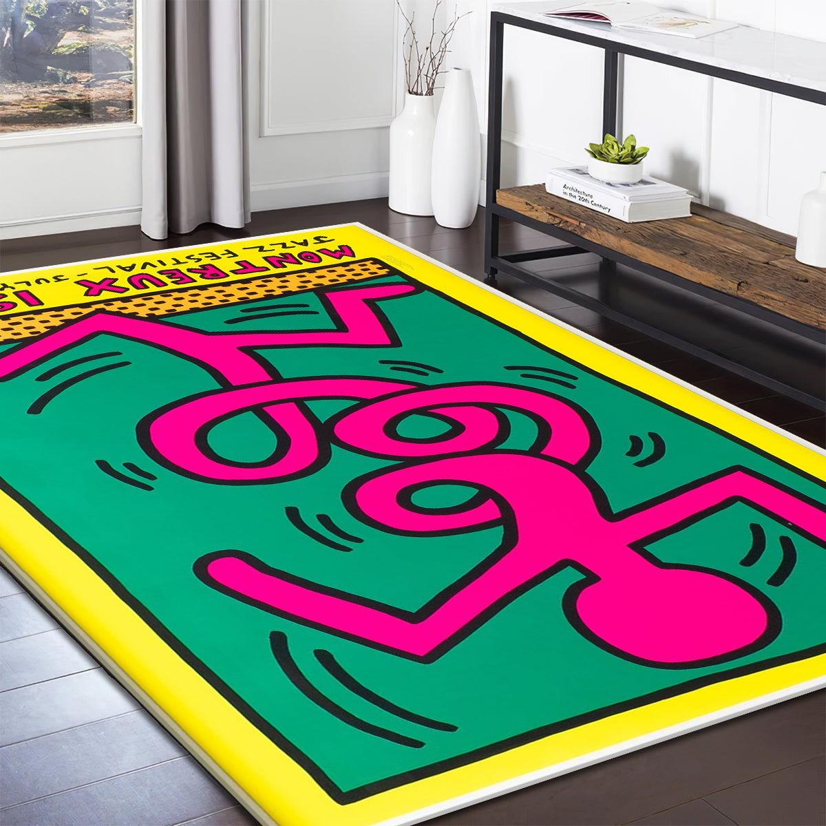 Keith Haring Pink Twist teppich, teppiche - outdoor teppich, teppich wohnzimmer , Küchenteppich, kinderzimmer, modern