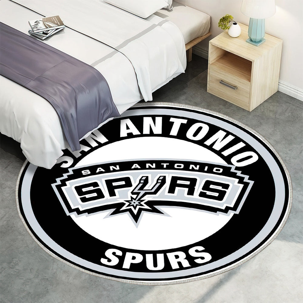 Kreislogo der San Antonio Spurs Teppich Rund, Teppiche - Outdoor Teppich Rund, Teppich Wohnzimmer, Carpet, Rug