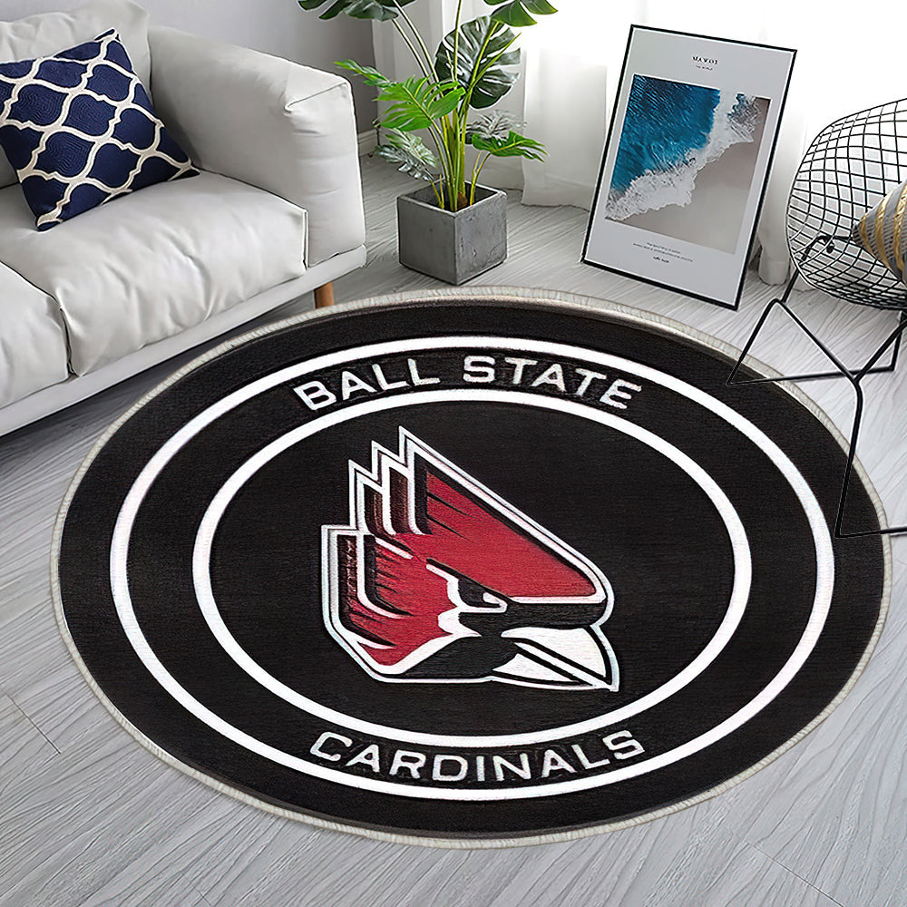 Ball State Cardinals Hockey Puck Teppich Rund, Teppiche - Outdoor Teppich Rund, Teppich Wohnzimmer, Carpet, Rug