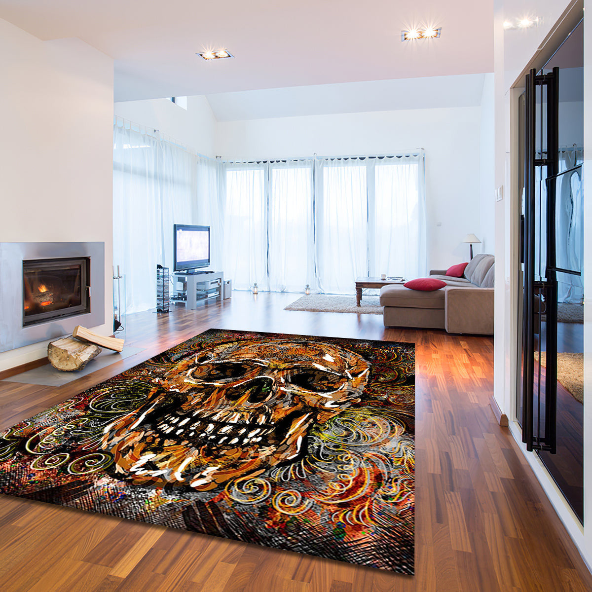 Awesome Skull Art teppich, teppiche - ehrfürchtige Schädelkunst outdoor teppich, teppich wohnzimmer , Küchenteppich, kinderzimmer, modern
