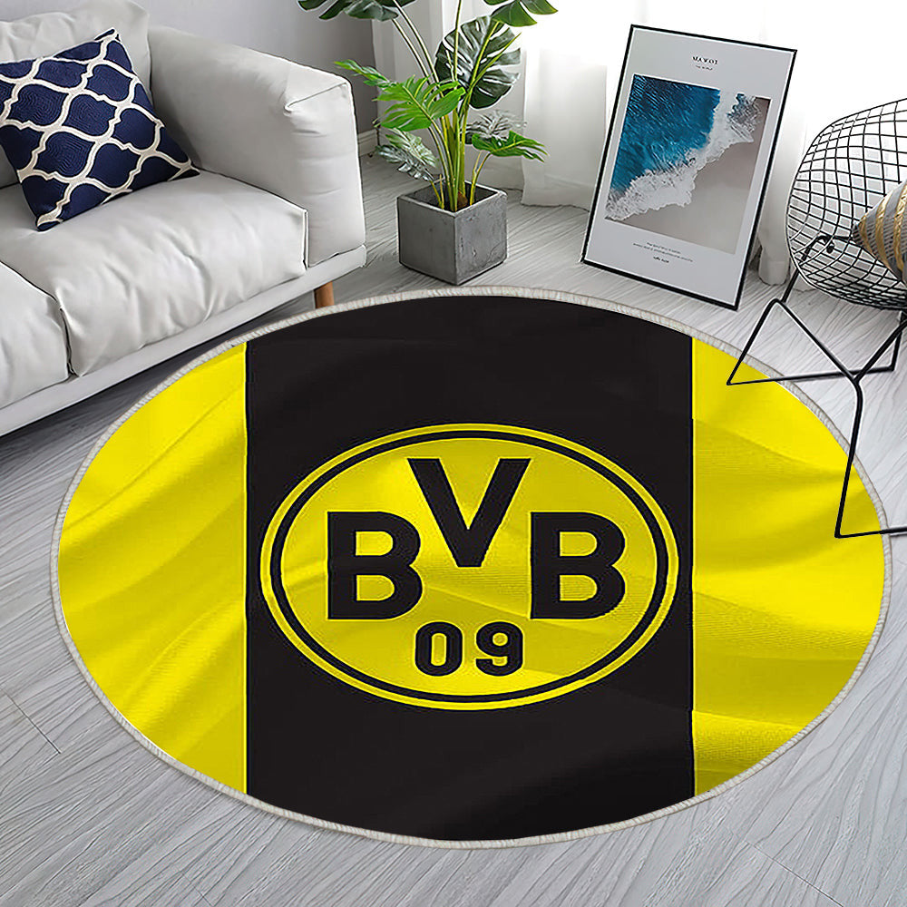 Borussia Dortmund Teppich Rund, Teppiche - Emblem Outdoor Teppich Rund, Teppich Wohnzimmer, Carpet, Rug