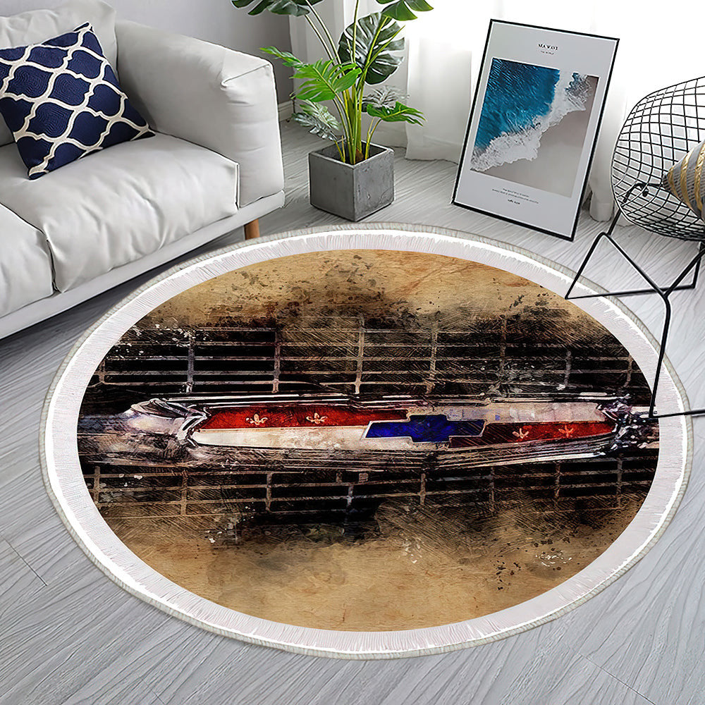 1957 Chevrolet 150 benutzerdefiniertes Auto Logo Teppich Rund, Teppiche - Outdoor Teppich Rund, Teppich Wohnzimmer, Carpet, Rug