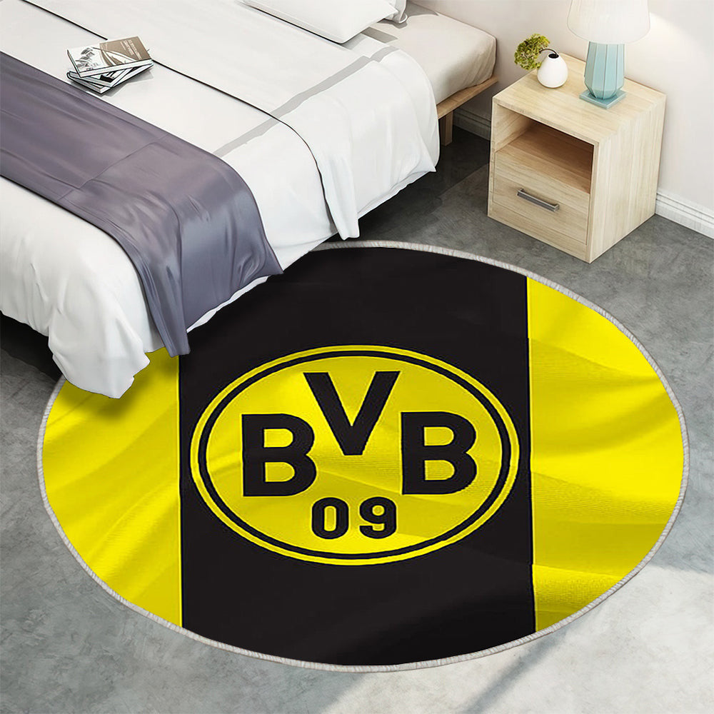 Borussia Dortmund Teppich Rund, Teppiche - Emblem Outdoor Teppich Rund, Teppich Wohnzimmer, Carpet, Rug