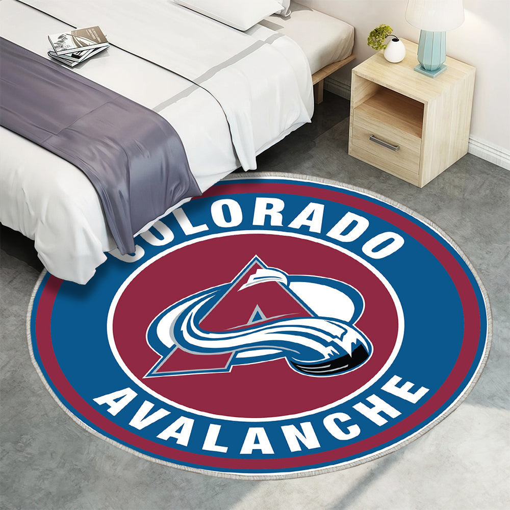 Colorado Avalanche Circle Logo Teppich Rund, Teppiche - Outdoor Teppich Rund, Teppich Wohnzimmer, Carpet, Rug
