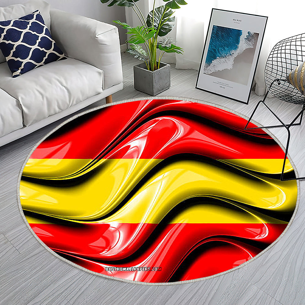 Karlsruhe Flag Städte Deutschlands Teppich Rund, Teppiche - Europa Outdoor Teppich Rund, Flagge Von Karlsruhe Teppich Wohnzimmer, Carpet, Rug