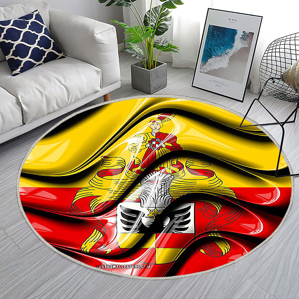 Hildesheim Flag Städte Deutschlands Teppich Rund, Teppiche - Europa Outdoor Teppich Rund, Flagge Von Hildesheim Teppich Wohnzimmer, Carpet, Rug