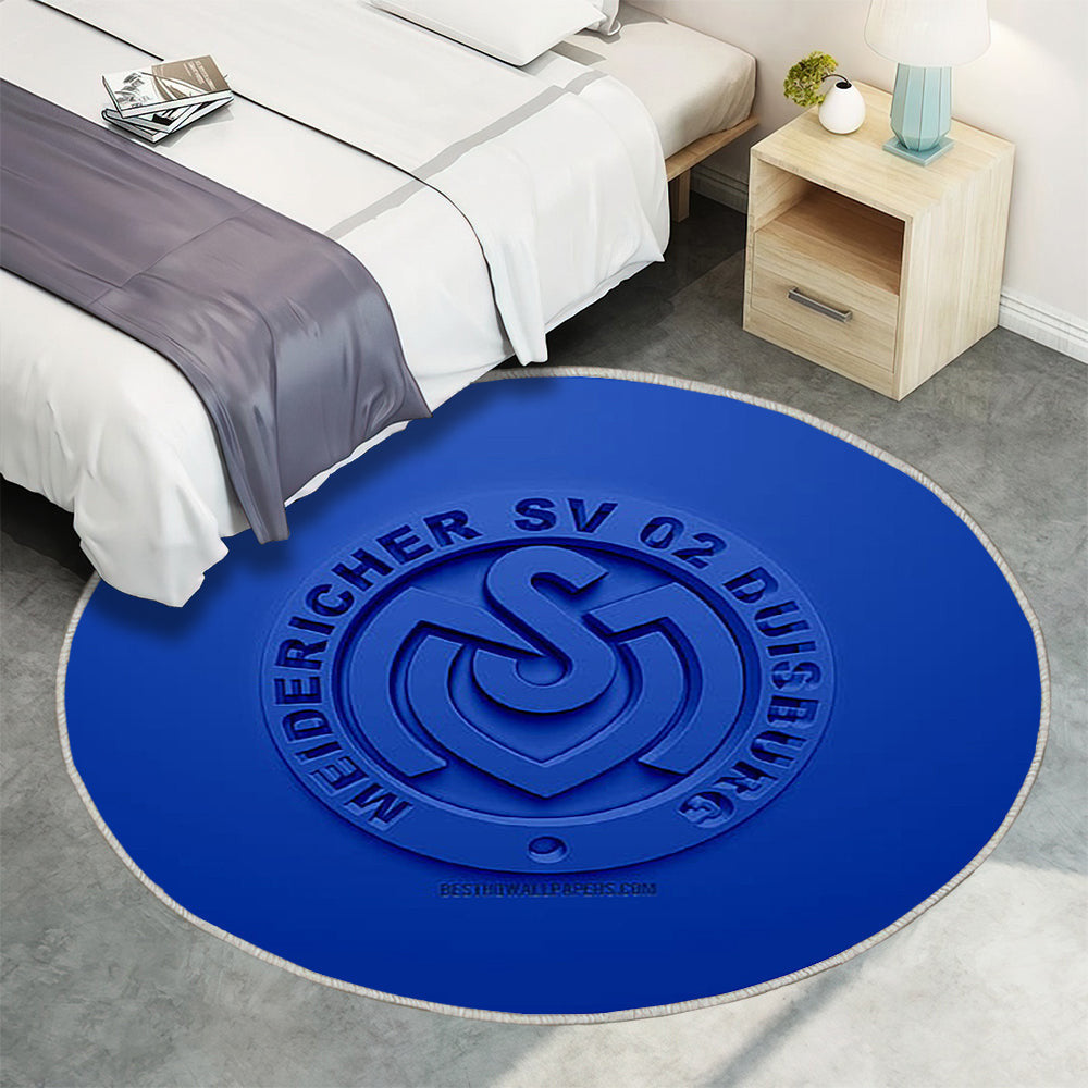 Msv Duisburg Teppich Rund, Teppiche - Outdoor Teppich Rund, Blau Teppich Wohnzimmer, Carpet, Rug