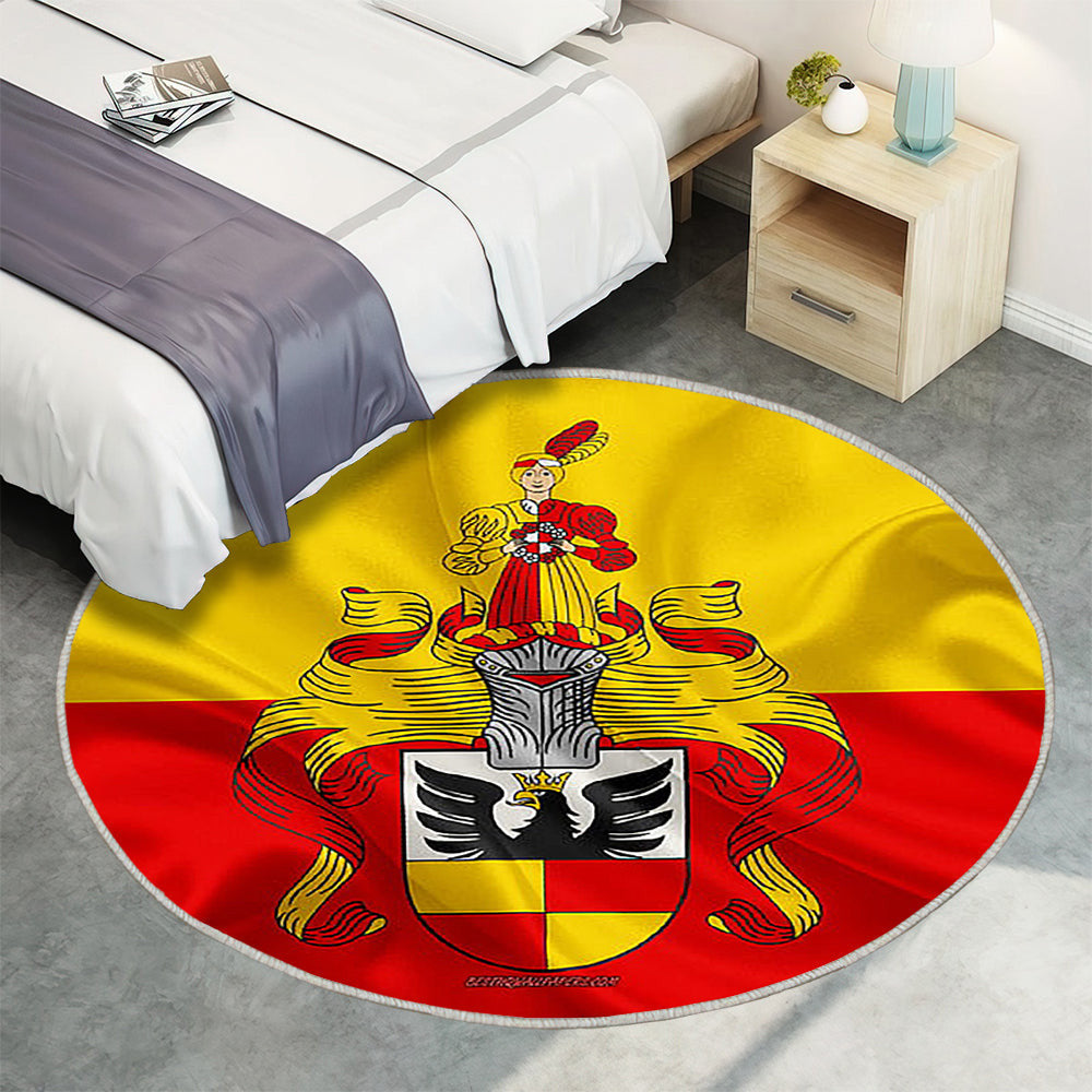 Hildesheimer Fahne Seideneffekt Teppich Rund, Teppiche - Seidenfahne Outdoor Teppich Rund, Deutsche Stadt Teppich Wohnzimmer, Carpet, Rug