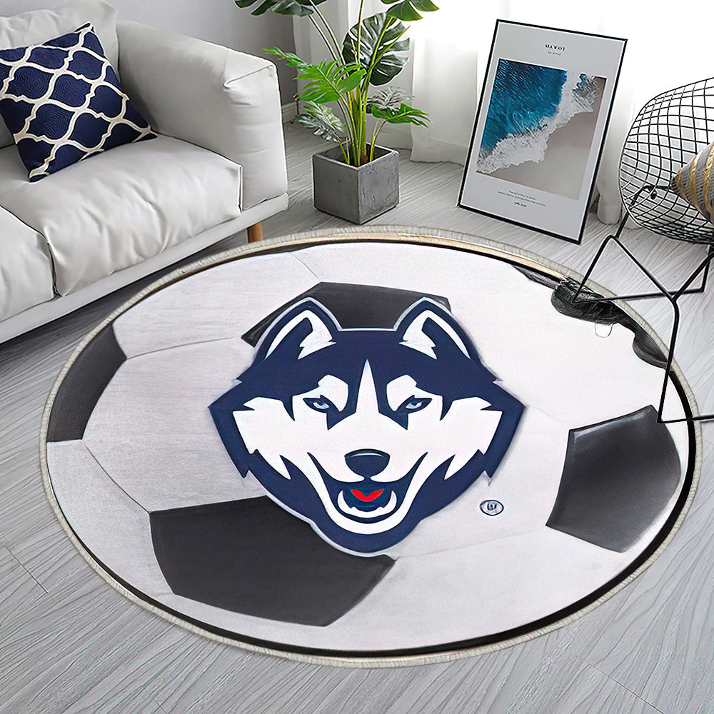 Uconn Huskies Fußball Teppich Rund, Teppiche - Outdoor Teppich Rund, Teppich Wohnzimmer, Carpet, Rug