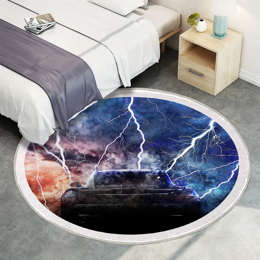 Porsche Gewitter Teppich Rund, Teppiche - Outdoor Teppich Rund, Teppich Wohnzimmer, Carpet, Rug