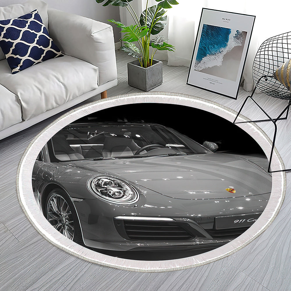 Porsche Carrera 911 Teppich Rund, Teppiche - Outdoor Teppich Rund, Teppich Wohnzimmer, Carpet, Rug