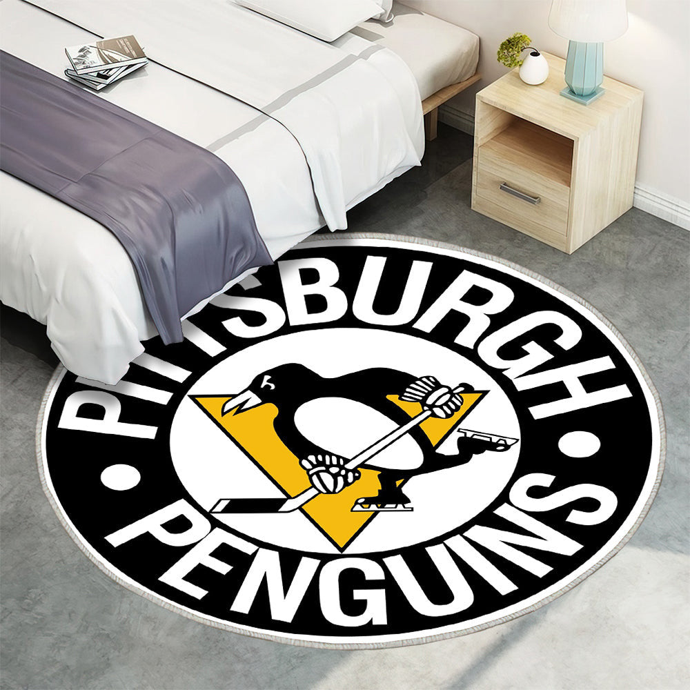 Pittsburgh Penguins Circle Logo Teppich Rund, Teppiche - Outdoor Teppich Rund, Teppich Wohnzimmer, Carpet, Rug