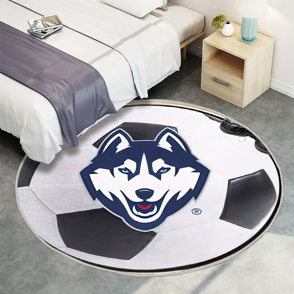 Uconn Huskies Fußball Teppich Rund, Teppiche - Outdoor Teppich Rund, Teppich Wohnzimmer, Carpet, Rug