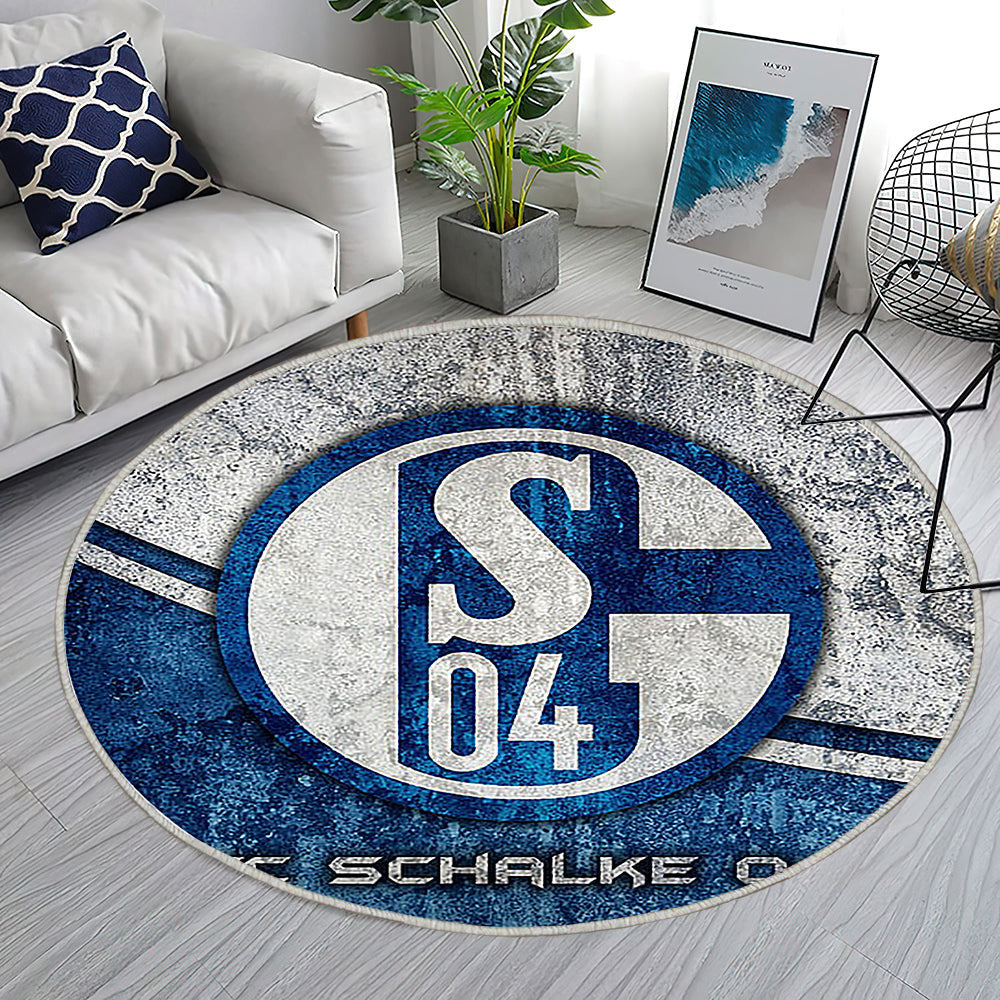 Fc Schalke 04 Teppich Rund, Teppiche - Fan Art Outdoor Teppich Rund, Grunge Teppich Wohnzimmer, Carpet, Rug