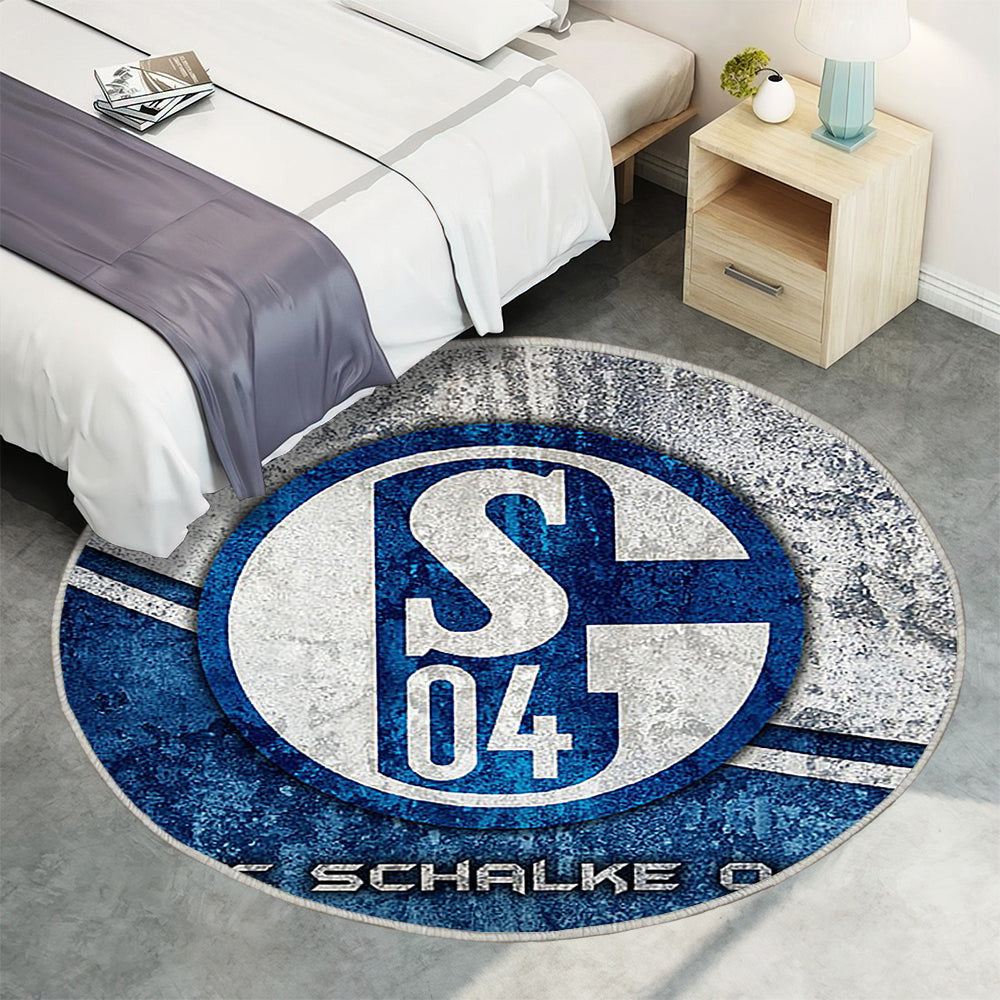 Fc Schalke 04 Teppich Rund, Teppiche - Fan Art Outdoor Teppich Rund, Grunge Teppich Wohnzimmer, Carpet, Rug