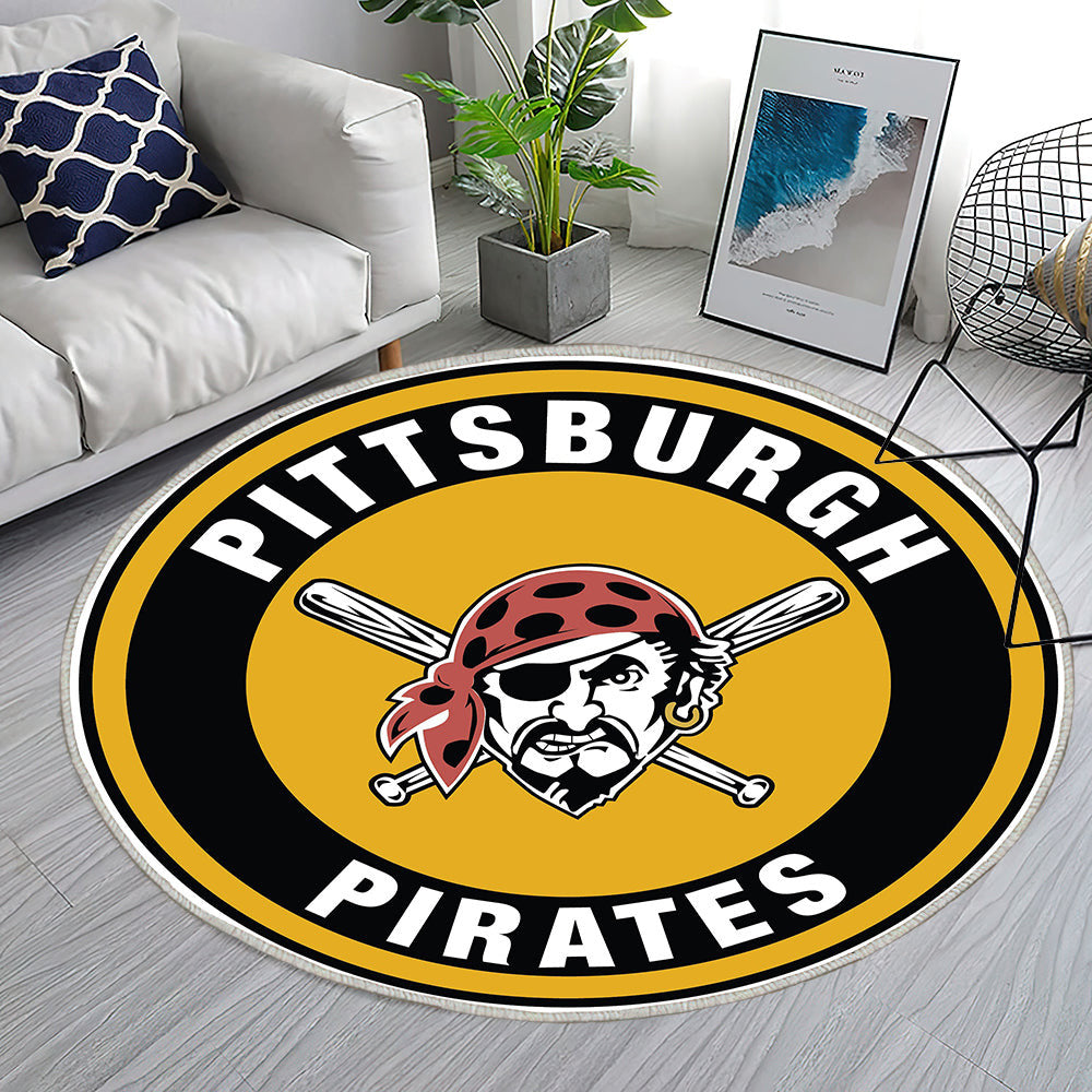 Pittsburgh Pirates Logo Kreis Teppich Rund, Teppiche - Outdoor Teppich Rund, Teppich Wohnzimmer, Carpet, Rug