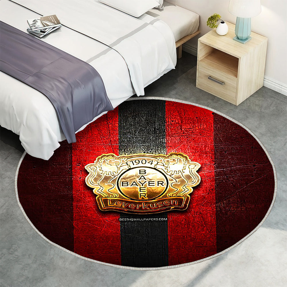 Bayer 04 Leverkusen Teppich Rund, Teppiche - Golden Outdoor Teppich Rund, Bundesliga Teppich Wohnzimmer, Carpet, Rug