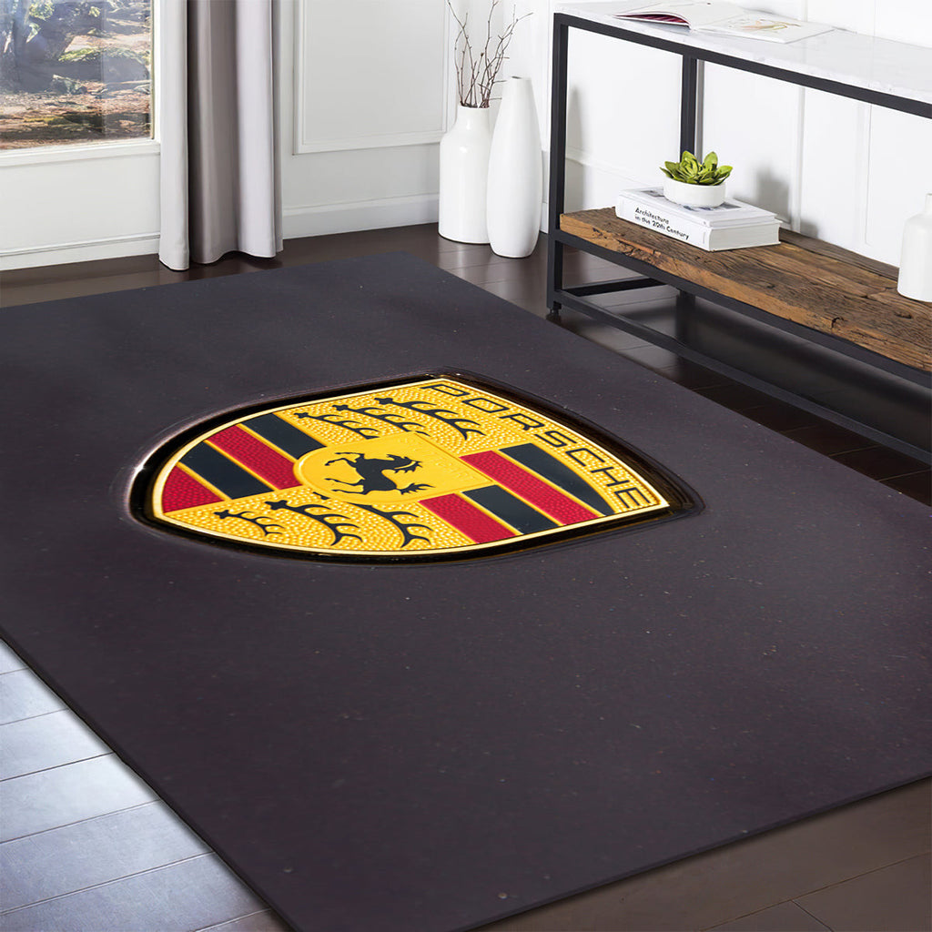 Porsche Logo Ver8 teppich, teppiche - outdoor teppich, teppich wohnzimmer , Küchenteppich, kinderzimmer, modern