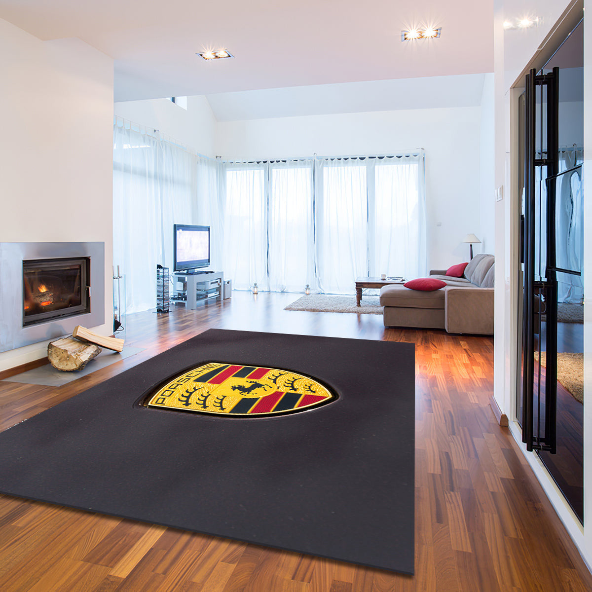 Porsche Logo Ver8 teppich, teppiche - outdoor teppich, teppich wohnzimmer , Küchenteppich, kinderzimmer, modern