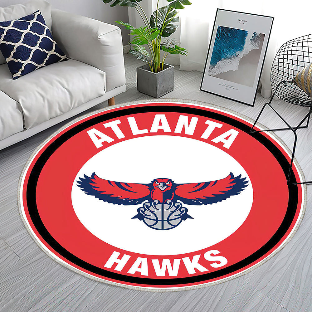 Atlanta Hawks Kreis Logo Teppich Rund, Teppiche - Outdoor Teppich Rund, Teppich Wohnzimmer, Carpet, Rug