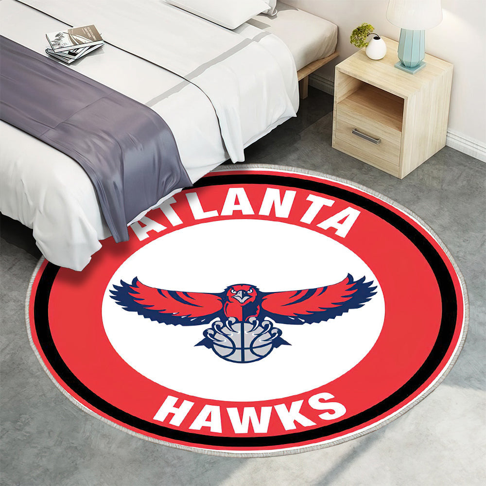 Atlanta Hawks Kreis Logo Teppich Rund, Teppiche - Outdoor Teppich Rund, Teppich Wohnzimmer, Carpet, Rug
