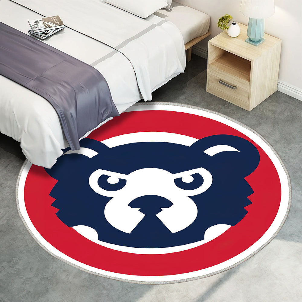 Chicago Cubs Maskottchen Kreis Logo Teppich Rund, Teppiche - Outdoor Teppich Rund, Teppich Wohnzimmer, Carpet, Rug