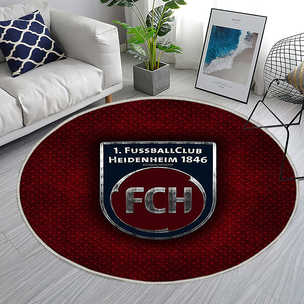 Heidenheim Fc Teppich Rund, Teppiche - Rotes Metall Outdoor Teppich Rund, Bundesliga 2 Teppich Wohnzimmer, Carpet, Rug