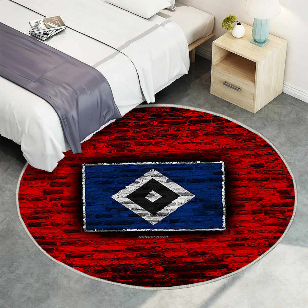 Hamburger Fc Teppich Rund, Teppiche - Rote Backsteinmauer Outdoor Teppich Rund, Fußball Teppich Wohnzimmer, Carpet, Rug