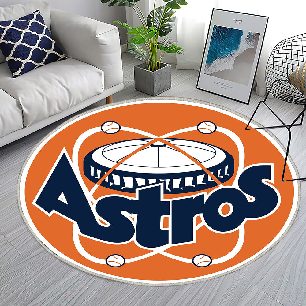 Houston Astros Retro Kreis LOGO Teppich Rund, Teppiche - Outdoor Teppich Rund, Teppich Wohnzimmer, Carpet, Rug