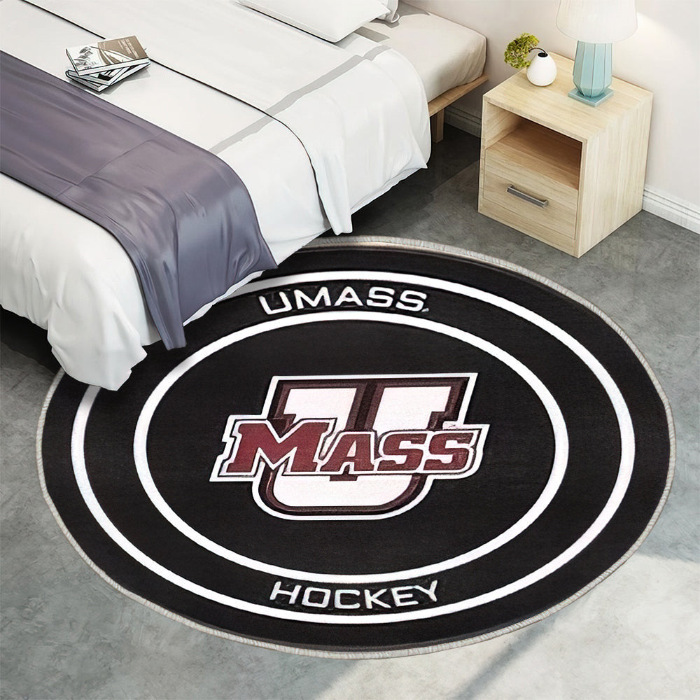 Umass Minutemen Hockey Puck Teppich Rund, Teppiche - Outdoor Teppich Rund, Teppich Wohnzimmer, Carpet, Rug