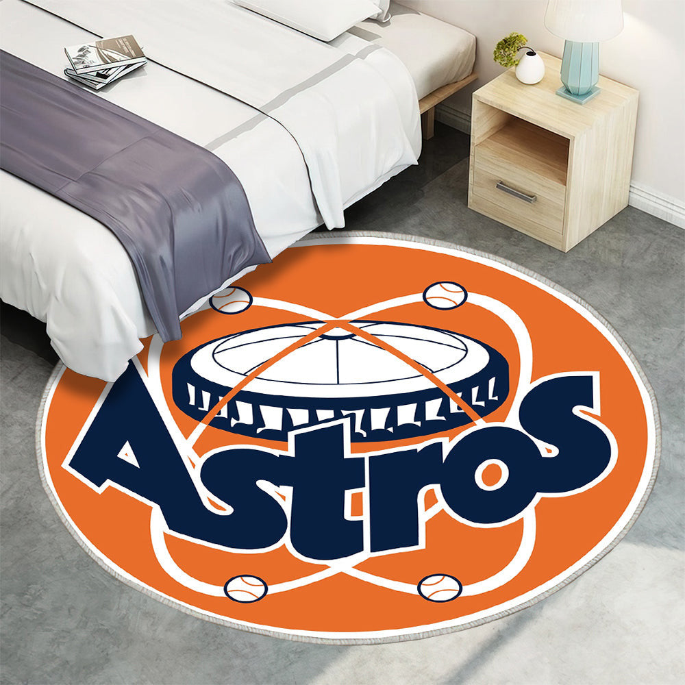 Houston Astros Retro Kreis LOGO Teppich Rund, Teppiche - Outdoor Teppich Rund, Teppich Wohnzimmer, Carpet, Rug