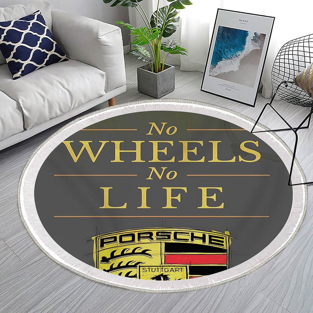 Porsche Originalvorlage Teppich Rund, Teppiche - Auto Zitat Outdoor Teppich Rund, Keine Räder, Kein Leben Teppich Wohnzimmer, Carpet, Rug