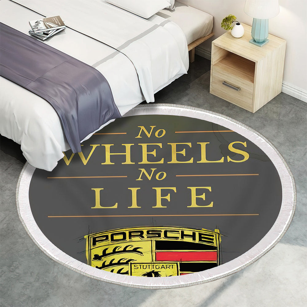 Porsche Originalvorlage Teppich Rund, Teppiche - Auto Zitat Outdoor Teppich Rund, Keine Räder, Kein Leben Teppich Wohnzimmer, Carpet, Rug