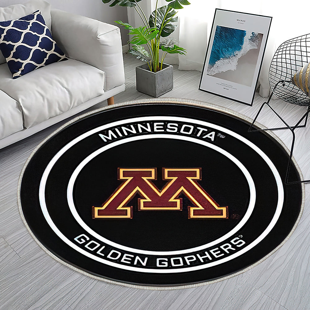 Minnesota Golden Gophers Hockey Puck Teppich Rund, Teppiche - Outdoor Teppich Rund, Teppich Wohnzimmer, Carpet, Rug