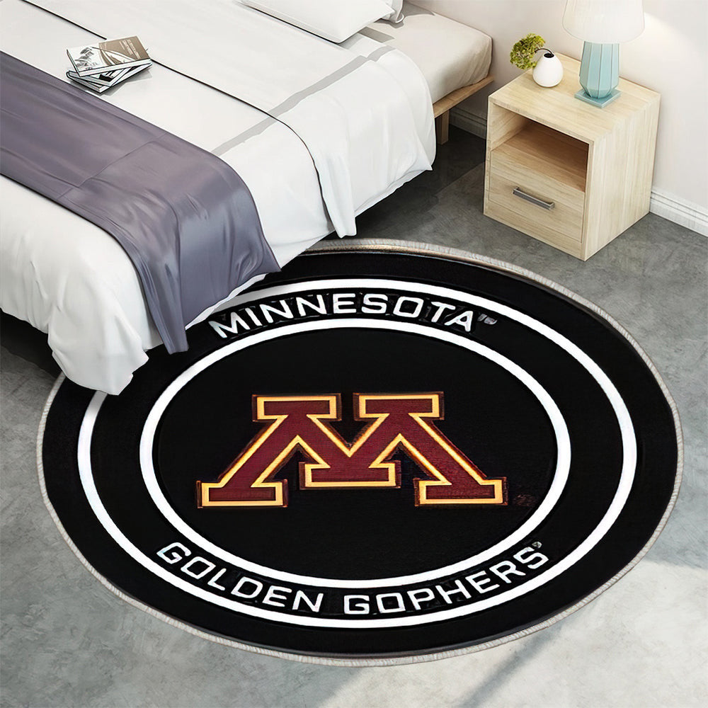 Minnesota Golden Gophers Hockey Puck Teppich Rund, Teppiche - Outdoor Teppich Rund, Teppich Wohnzimmer, Carpet, Rug
