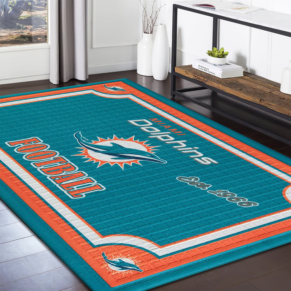 Miami Dolphins Embossed teppich, teppiche - miami delfine geprägt outdoor teppich, teppich wohnzimmer , Küchenteppich, kinderzimmer, modern