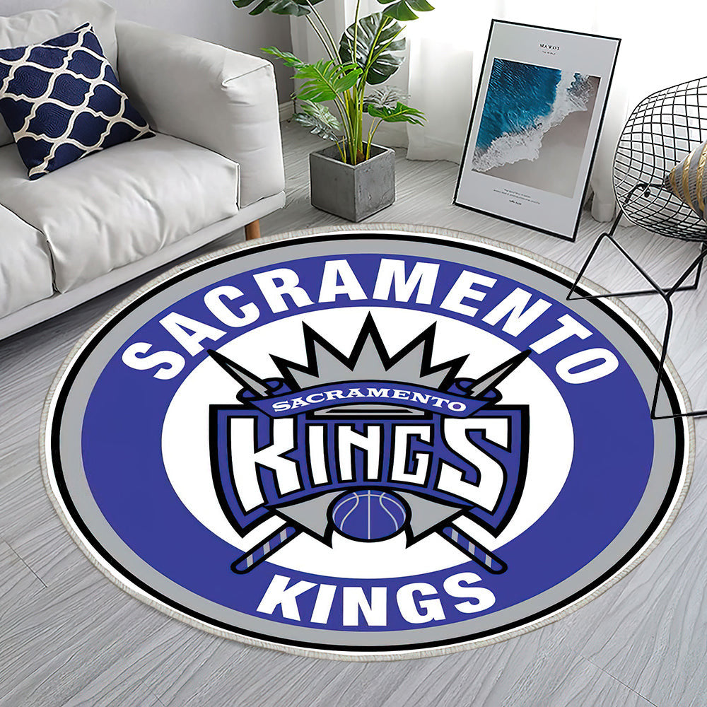 Sacramento Kings Circle Logo Teppich Rund, Teppiche - Outdoor Teppich Rund, Teppich Wohnzimmer, Carpet, Rug