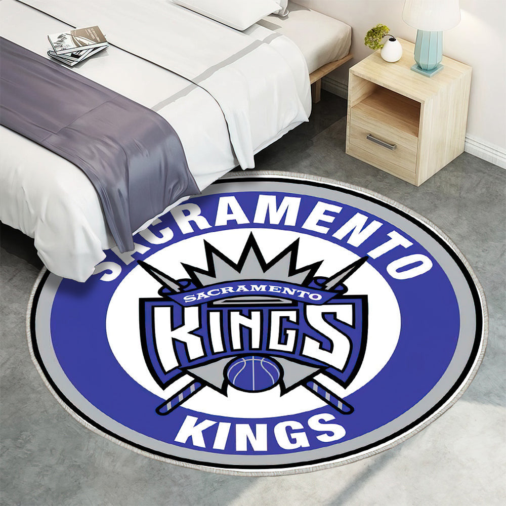 Sacramento Kings Circle Logo Teppich Rund, Teppiche - Outdoor Teppich Rund, Teppich Wohnzimmer, Carpet, Rug